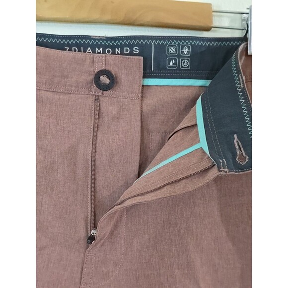 7 Diamonds Aeroplane Performance Shorts Mens Size 35 Red Heathered Board - Picture 9 of 10